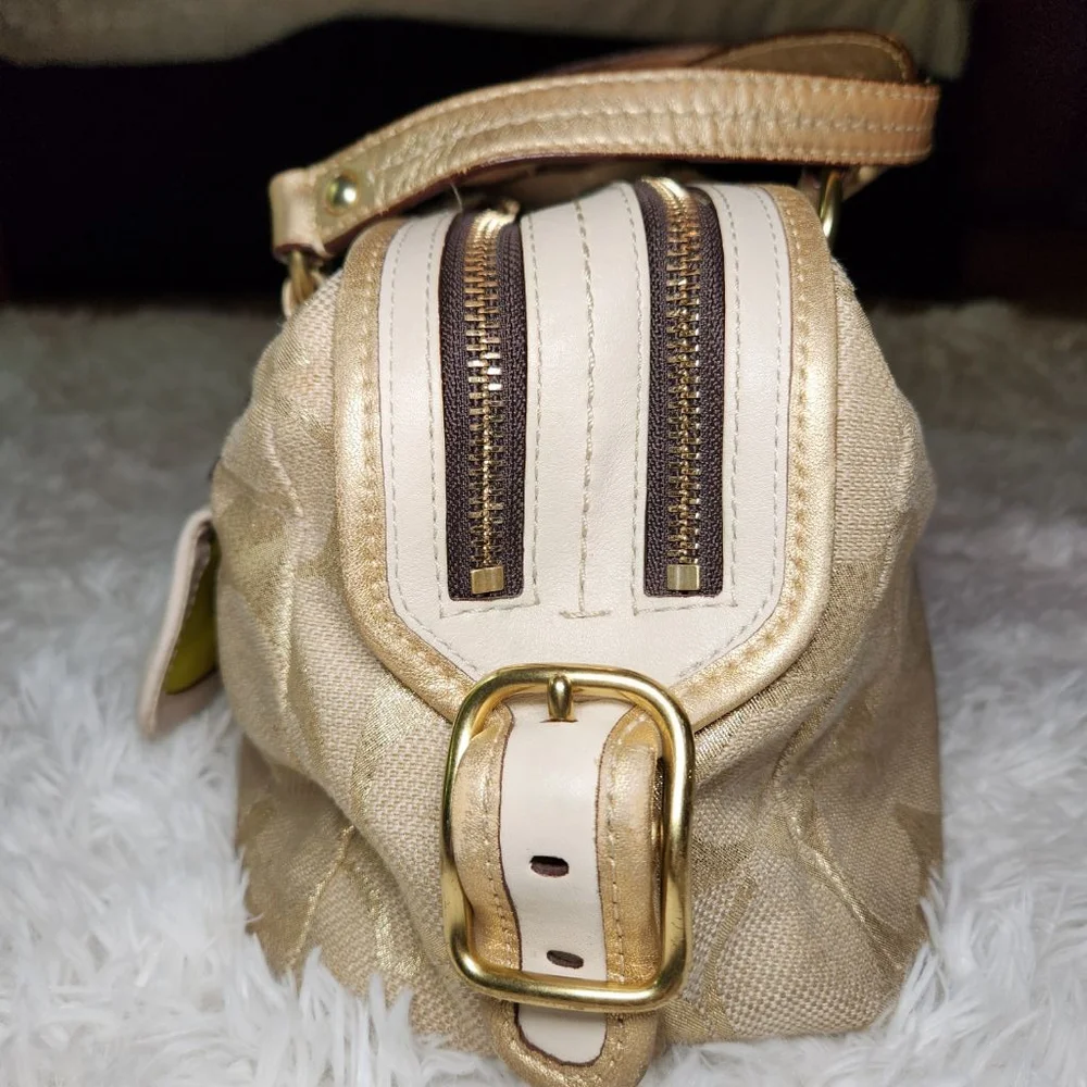 Coach Poppy Signature Bonnie Double Zip Top Handle Satchel - Picture 4 of 12